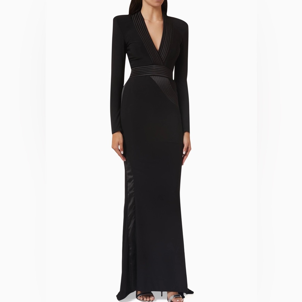 ZHIVAGO Battle Lines The Heiress V-Neck Gown Long Dress - Picture 8 of 11